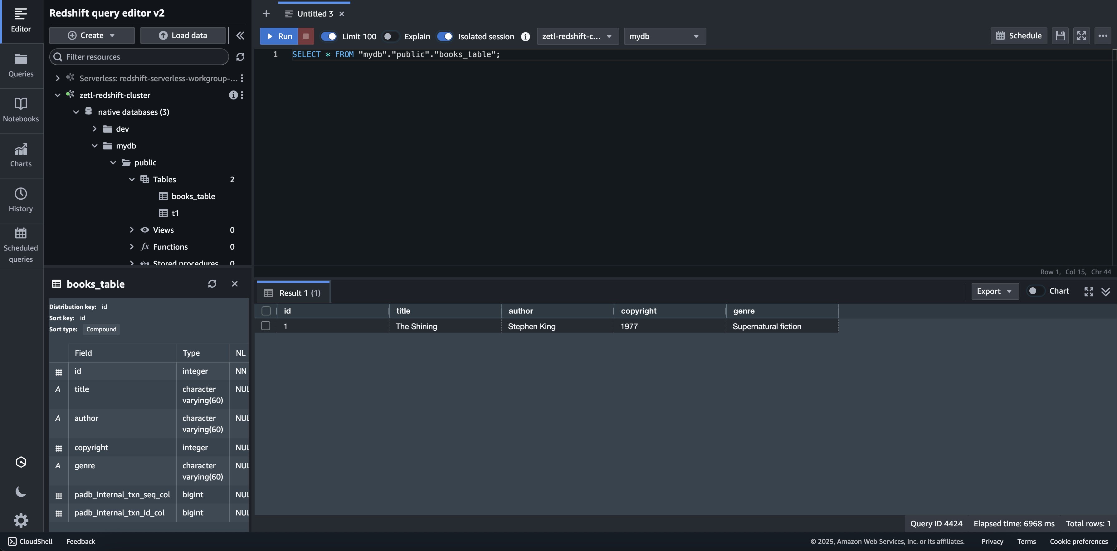 PostgreSQL Full Load Data in Redshift