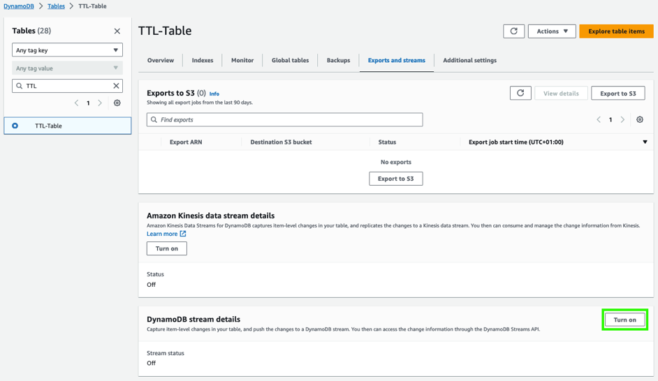 Table configuration