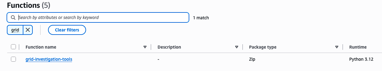 AgentCore Gateway configuration in the AWS console