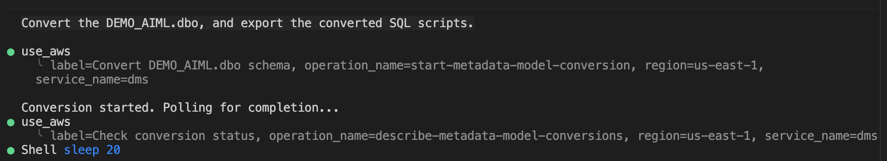 Transformation rules that rename schemas and change data types during conversion