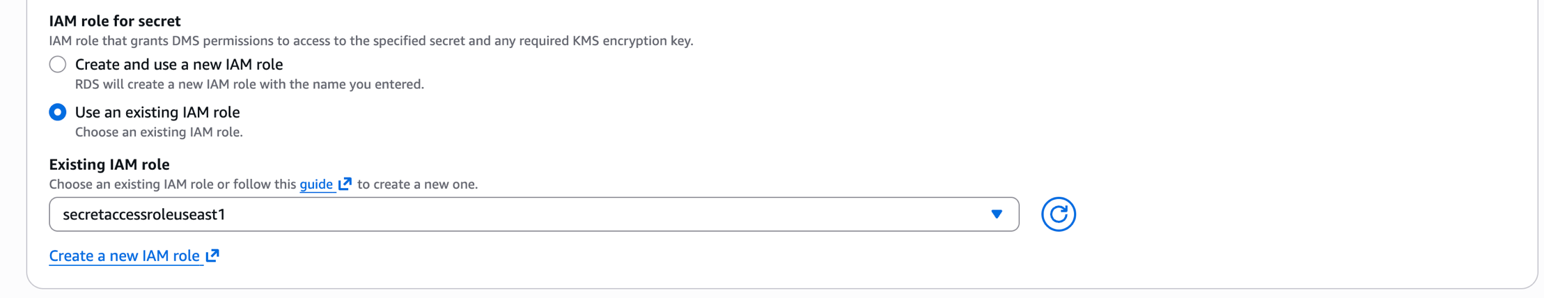 Source database connection details entered in the data migration wizard