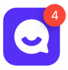 Channel Talk interface showing a Badge that indicates unread messages