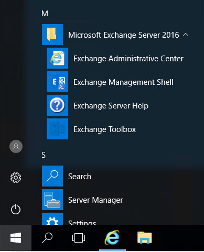 Launch Exchange Administrative Center from the startup menu