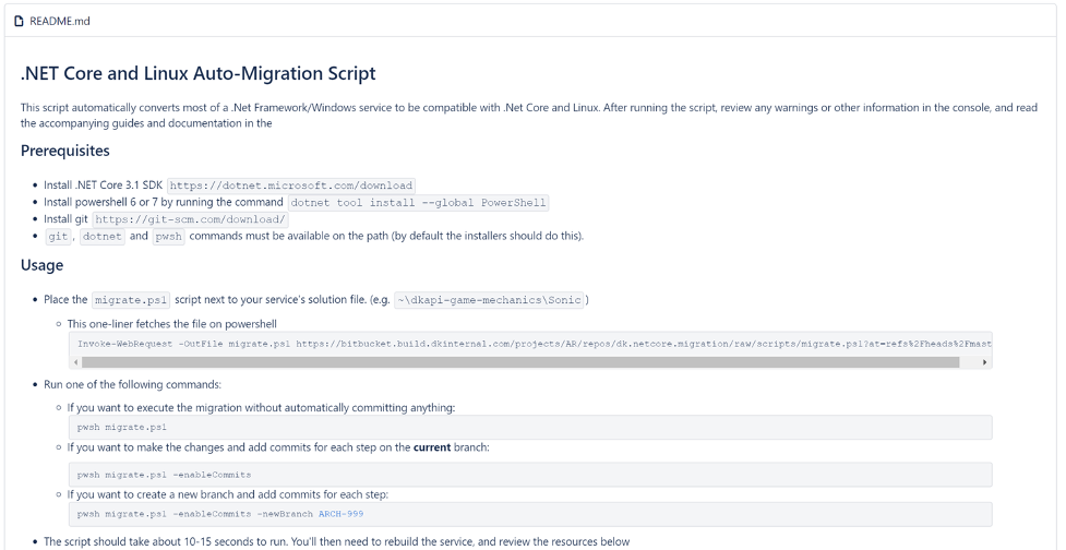 README instructions for our migration script