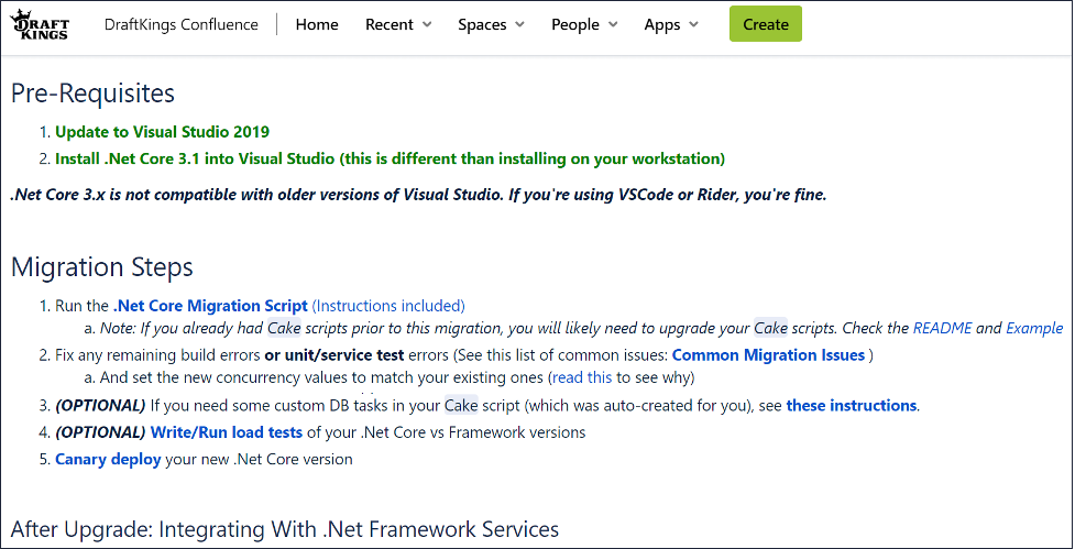 Our Runbook for micro-service migration to .Net Core