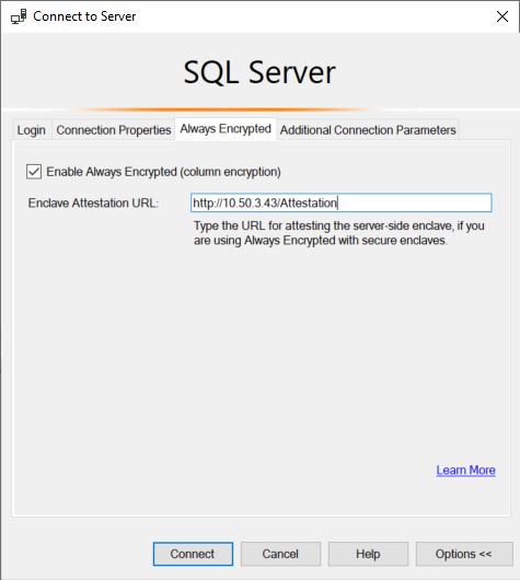 Enable Always Encrypted Attestation Option on SSMS