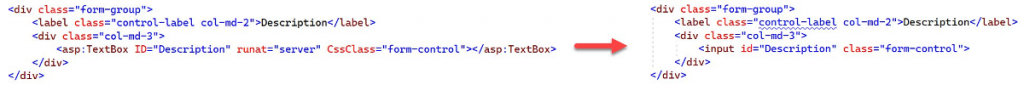 Figure 11 – ASPX controls migration