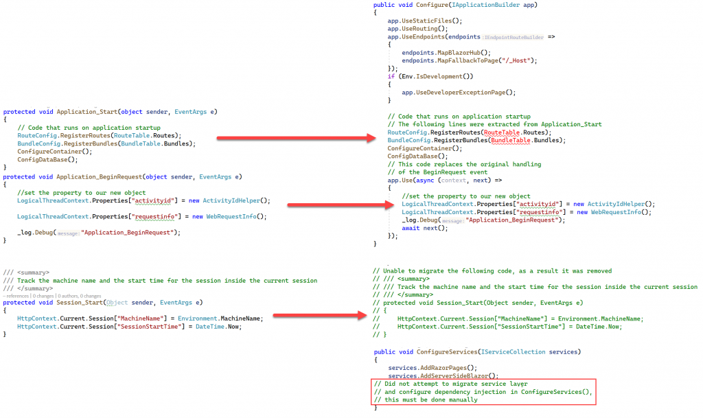 Figure 15 – Global.asax to Startup class migration