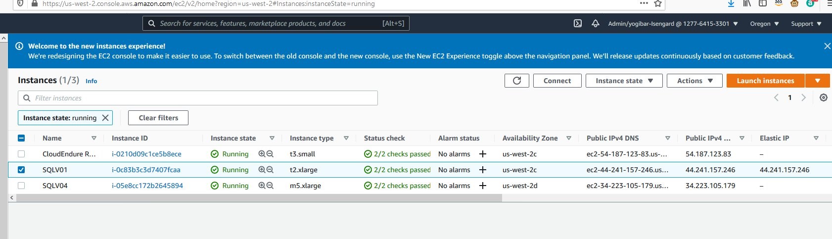 Check EC2 instances at DR region