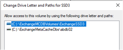 Figure 4. Mount points to the default folders