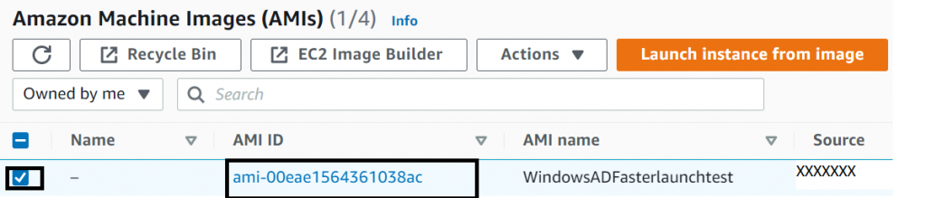 Figure 4. Select the Custom AMI