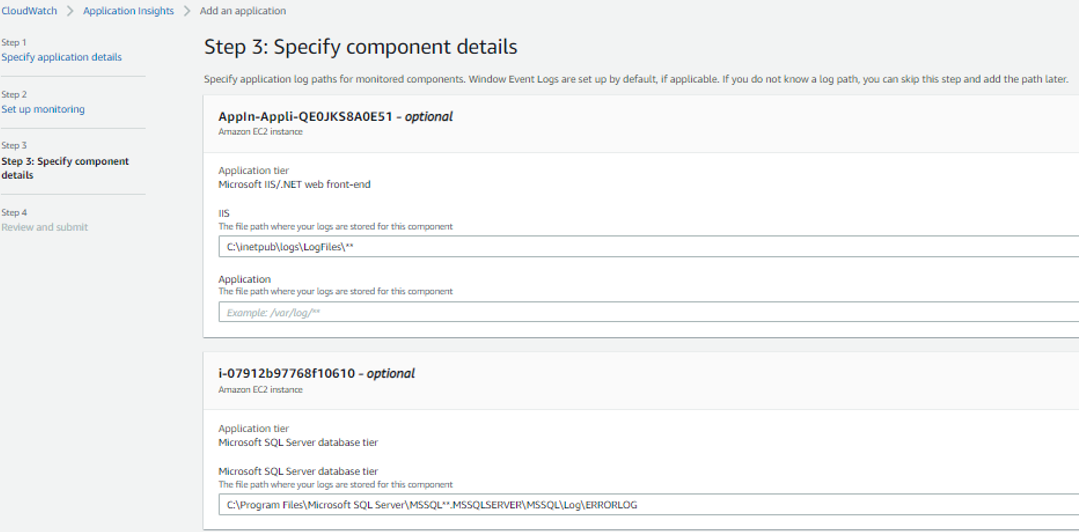 Figure 6. Specify Component Details