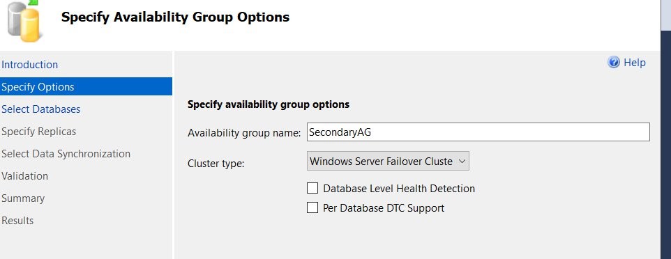 Figure 12 Create SQL Server Always on AG