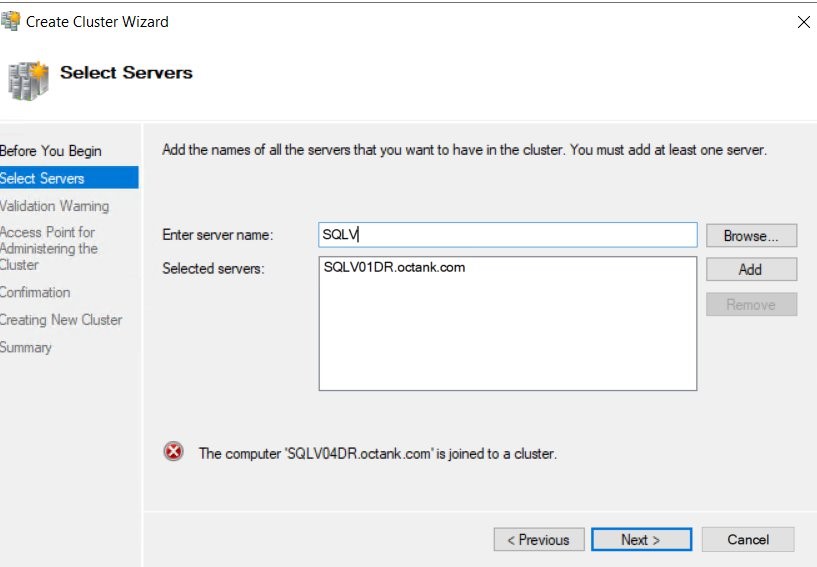 Figure 2 Check Windows Cluster Status