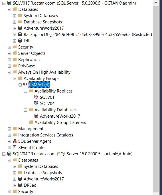 Figure 7 Check SQL Server Always on AG status using SSMS.