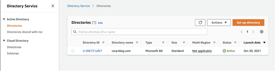 Directory Service – AWS Managed Microsoft AD