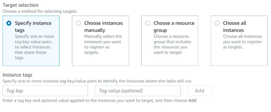 State Manager target selection options.