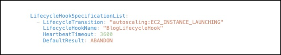 example cloudformation resource definition for a Lifecycle Hook