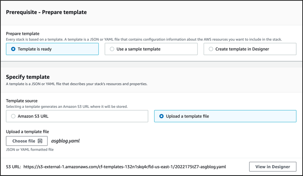 Cloudformation settings for building the Autoscaling Group environment