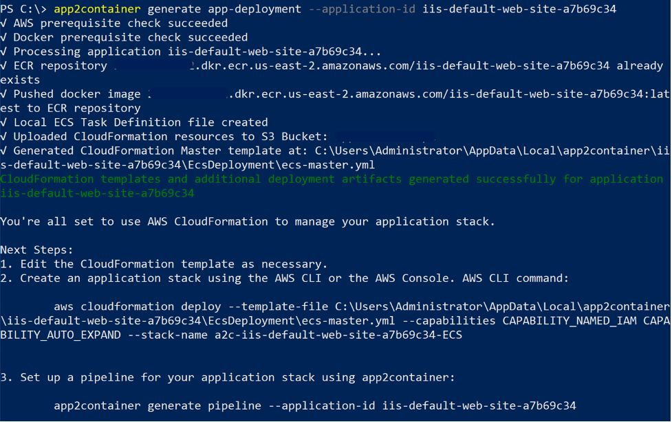 Figure 5: Generate App deployment – Worker Instance