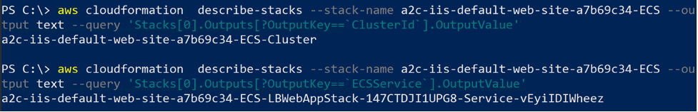 Figure 6.3: Describe the ECS CloudFormation Stacks – Worker Instance