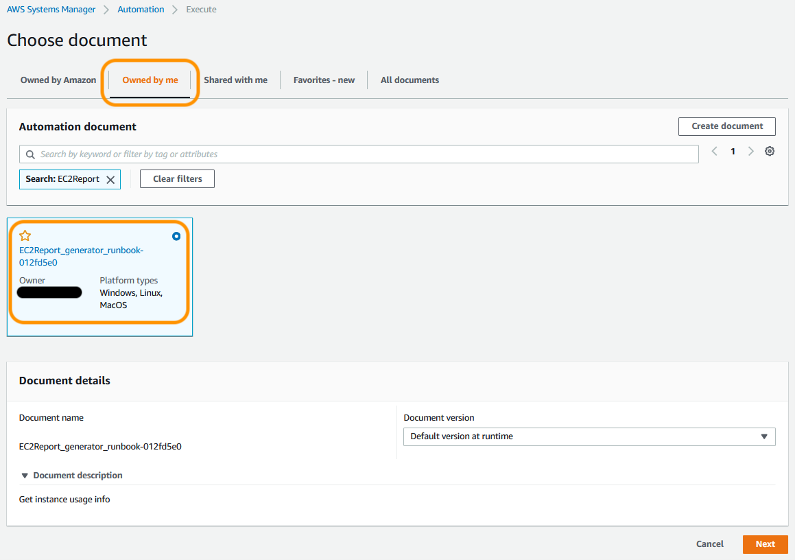 Running AWS Systems Manager automation document for a single account