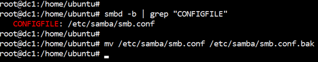 Renaming default smb.config file 