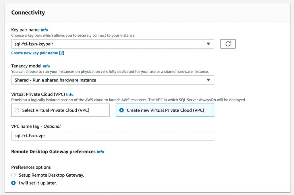 Figure 7 Connectivity settings