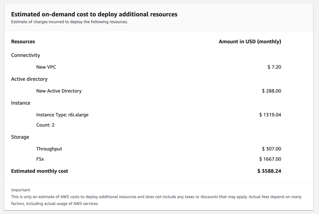 Figure 16 Cost summary screen