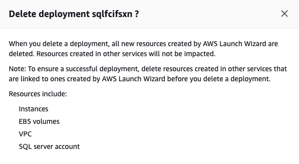 Figure 24 Delete deployment