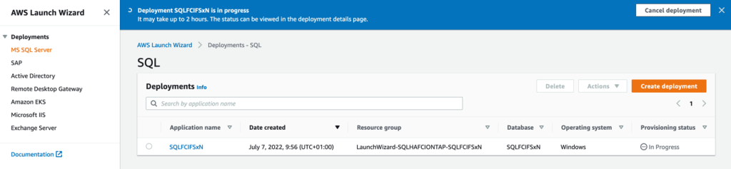 Figure 19 Review deployment in progress