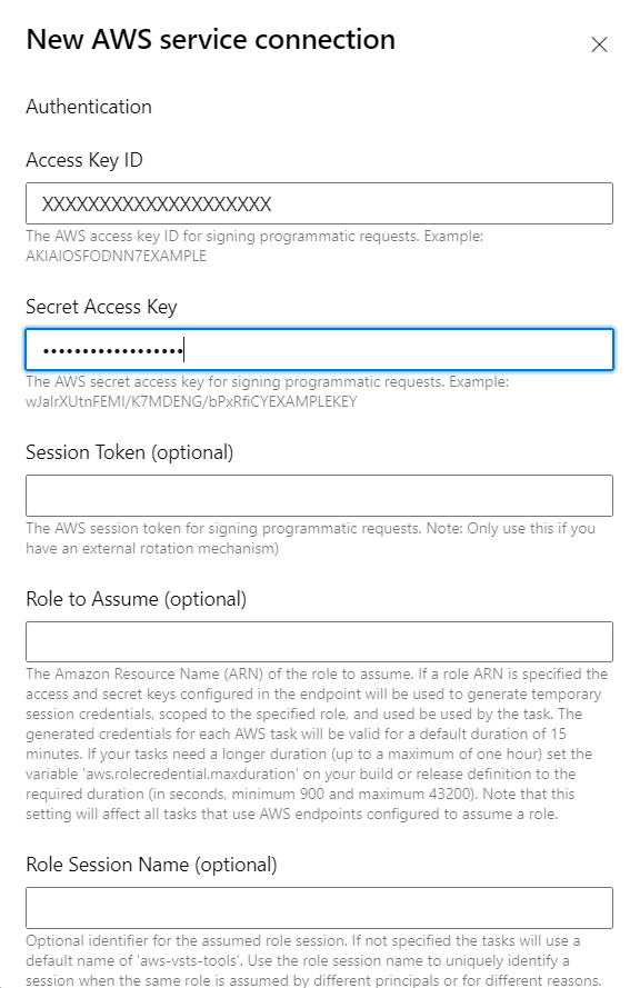 Adding Azure DevOps Service Connection Sample