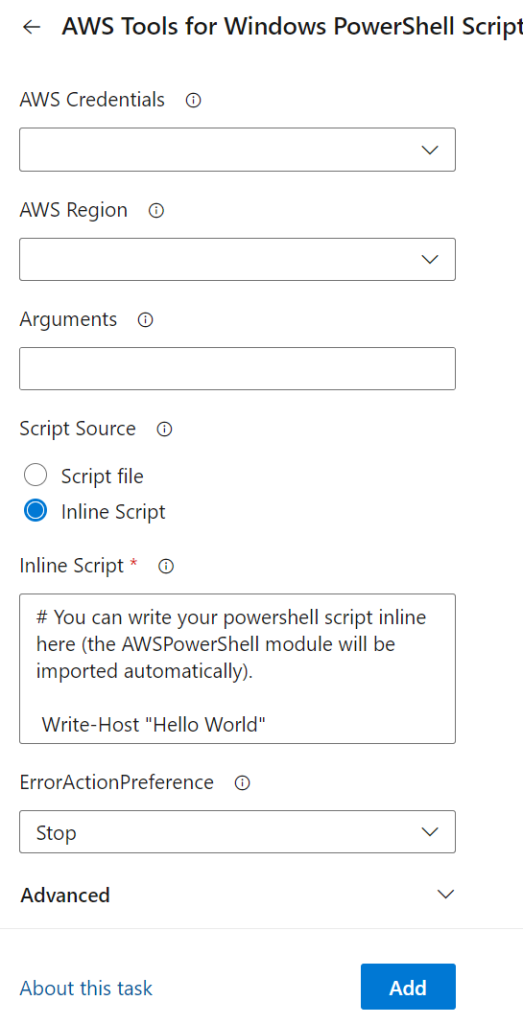 Adding AWS Tools for Windows PowerShell Script