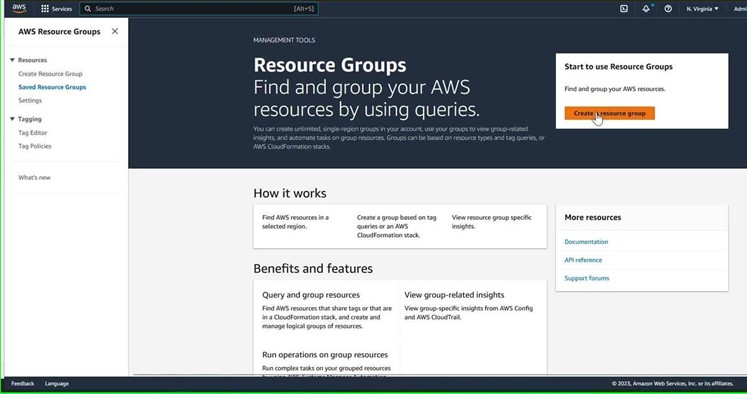 Figure 6: Resource Group front page