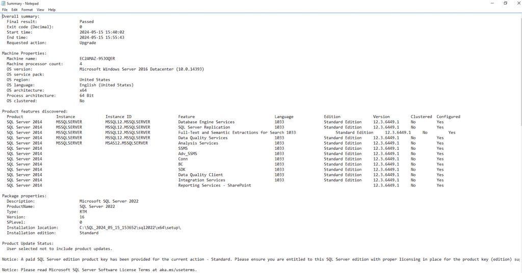 Figure 14. Summary.txt file