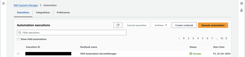 Figure 11 - The Automation runbook execution with a status code of Success which means the AD domain join was completed.