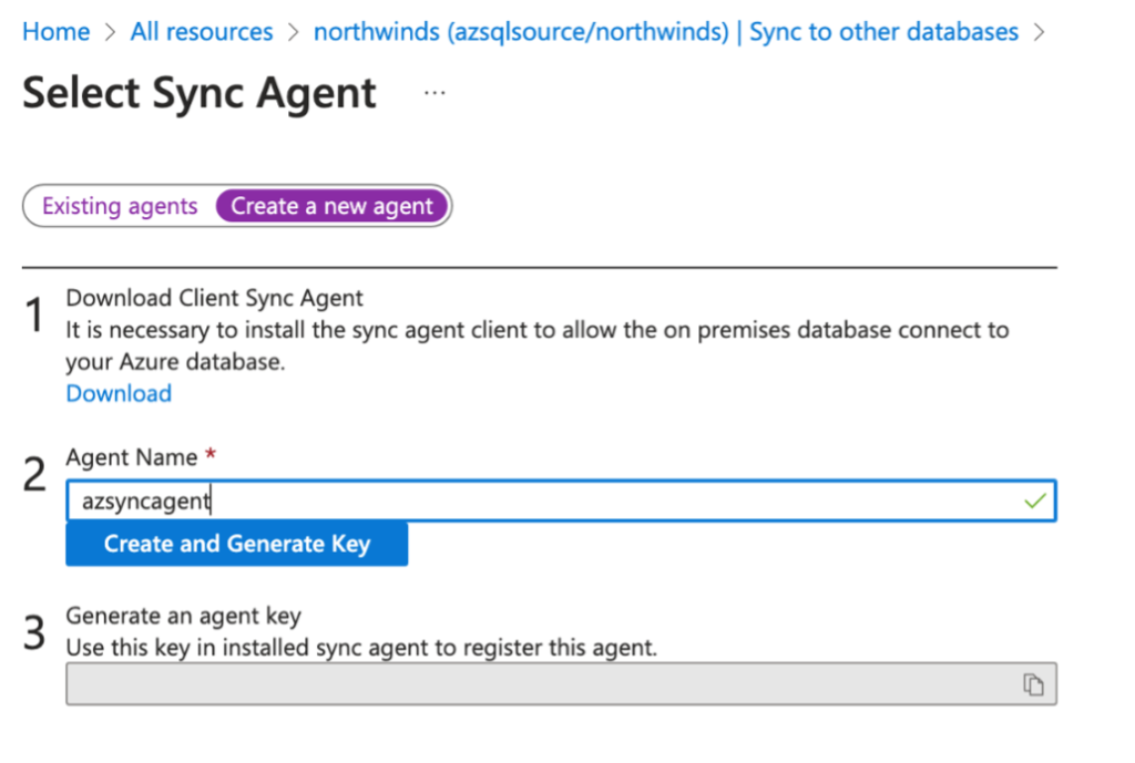 Create Sync Agent