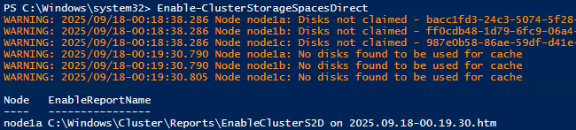 Figure 5: Enable Storage Space Direct