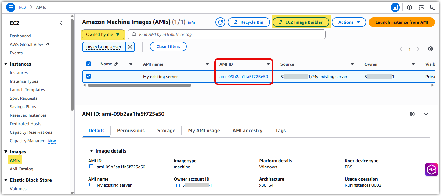 Finding the AMI ID