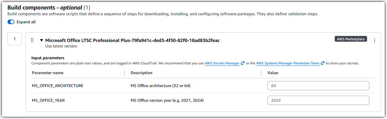 Specifying the Microsoft Office version parameters