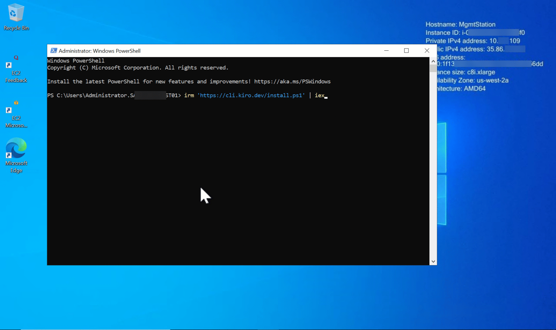 Figure 6: Kiro CLI install and login