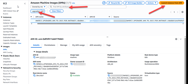 Figure 16. Alt-Text – AMI selection in the EC2 Console 