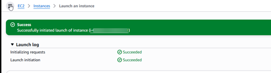 Figure 17. Alt-Text – Successfully Initiated the launch of the new instance