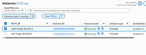 Figure 2. Alt-Text – reviewing the Windows 2012 Instance in the EC2 Console
