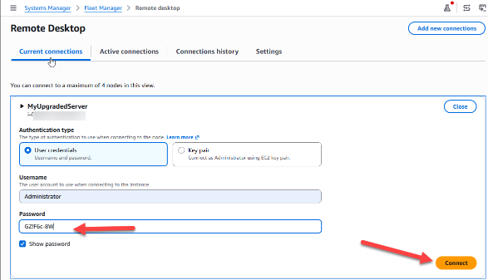 Figure 20. Alt-Text – Validating the upgraded instance via RDP