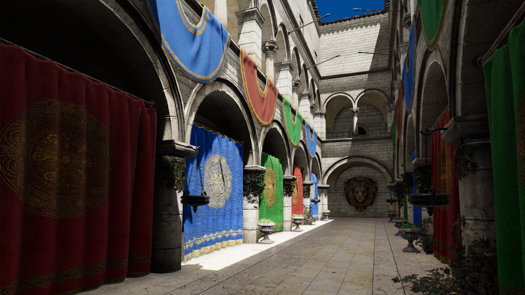 Sponza scene rendered with Atom.