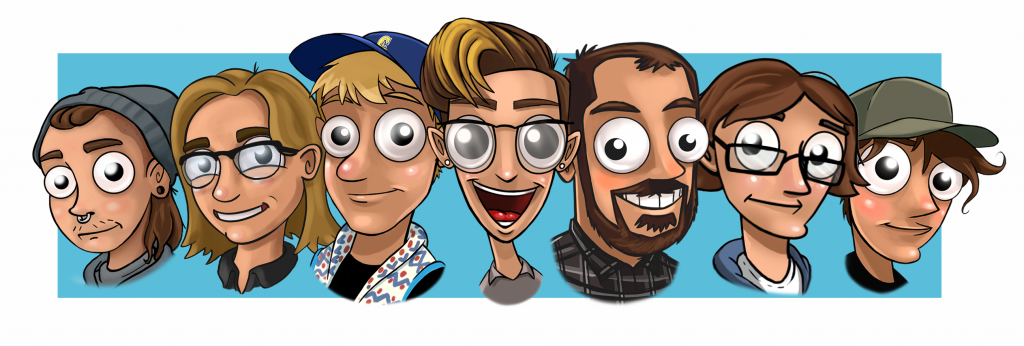 Leaftail Labs team as animated cartoon characters