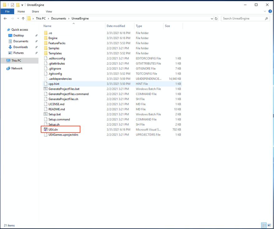 Documents - Unreal Engine Folder