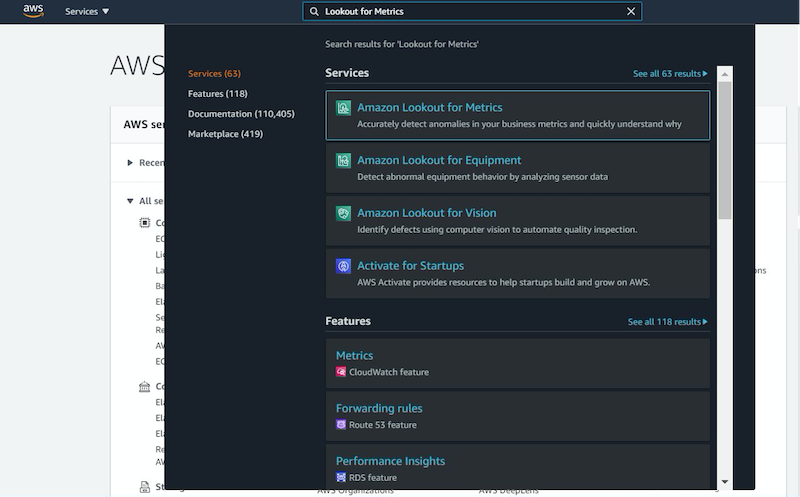 lookout for metrics console