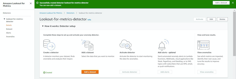 lookout for metrics detector detail page